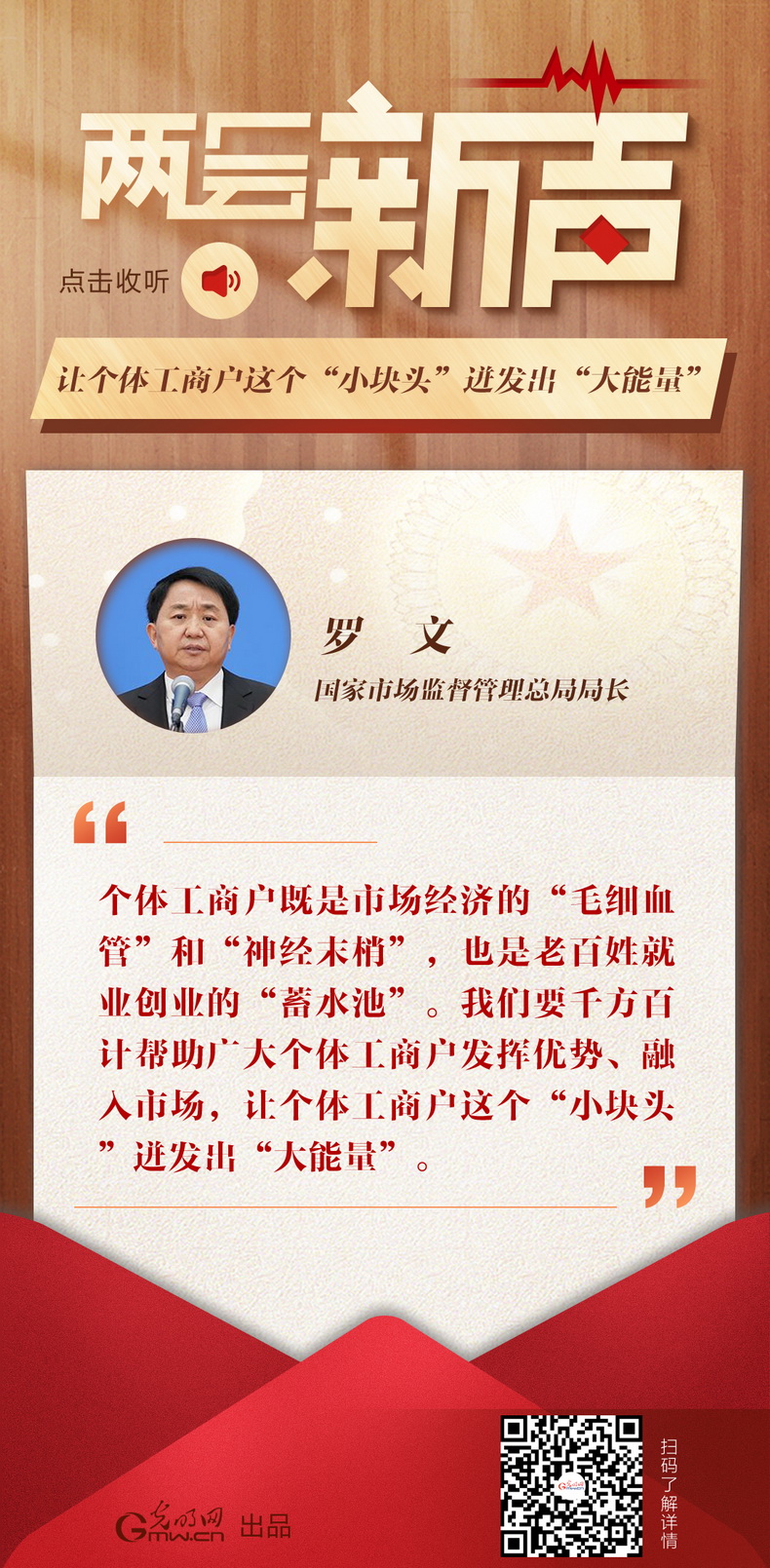【開局之年看經濟·兩會新聲】羅文：讓個體工商戶這個“小塊頭”迸發(fā)出“大能量”