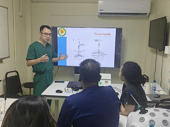 培訓(xùn)現(xiàn)場(chǎng)。第18期援圭亞那醫(yī)療隊(duì)供圖