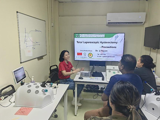 培訓(xùn)現(xiàn)場(chǎng)。第18期援圭亞那醫(yī)療隊(duì)供圖