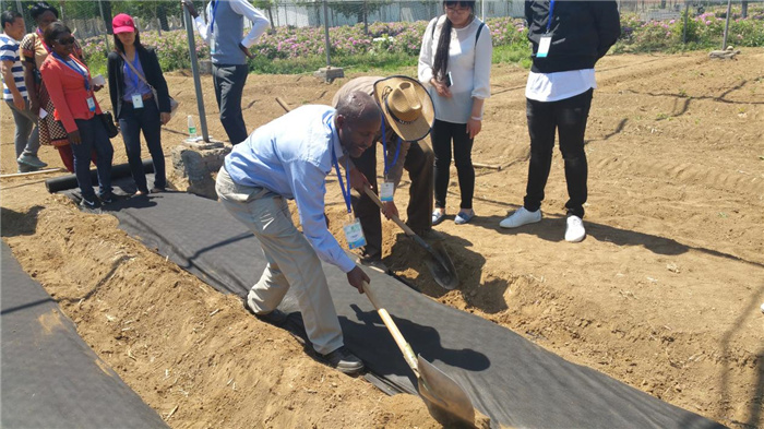 孫釗現(xiàn)場指導(dǎo)農(nóng)民耕種。受訪者供圖