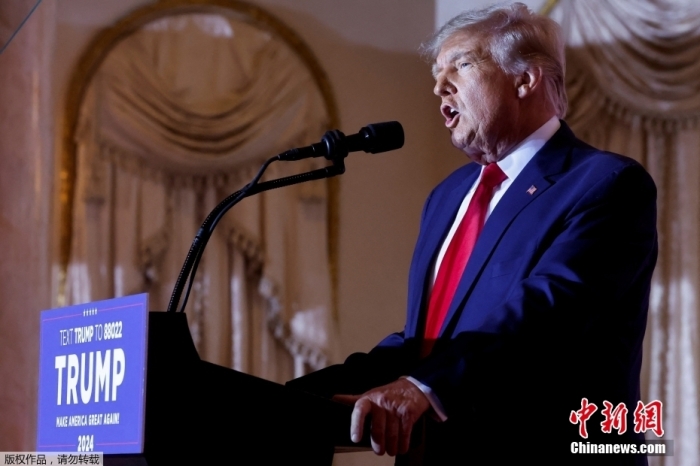 當(dāng)?shù)貢r(shí)間2022年11月15日，美國(guó)前總統(tǒng)特朗普在佛羅里達(dá)州海湖莊園發(fā)表演講，正式宣布將參加2024年美國(guó)總統(tǒng)大選。據(jù)美媒報(bào)道，特朗普已正式提交文件加入2024年總統(tǒng)競(jìng)選。這是特朗普第三次發(fā)起美國(guó)總統(tǒng)競(jìng)選活動(dòng)。