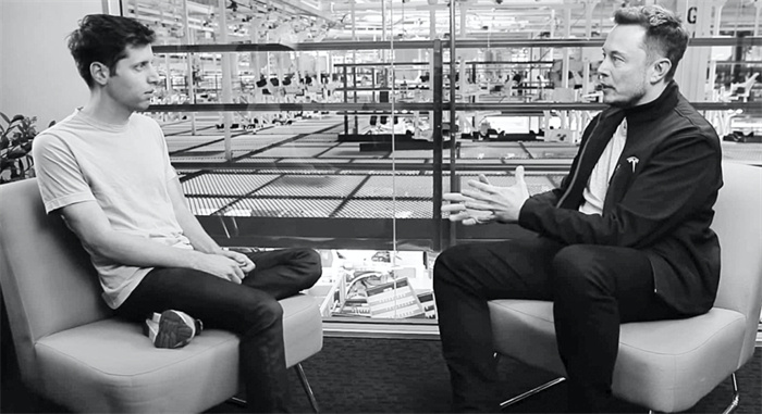 奧特曼與馬斯克的對(duì)談。圖源：視頻截圖