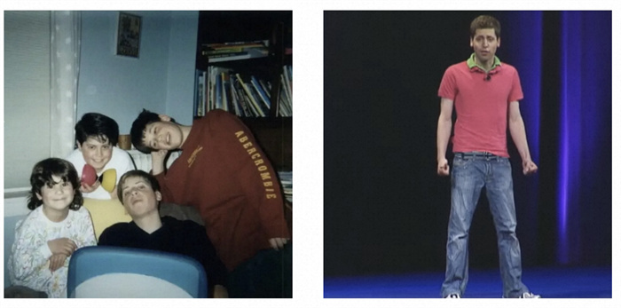 左為童年奧特曼與兄弟姐妹的合影。右為23歲時(shí)的奧特曼。圖源：Youtube