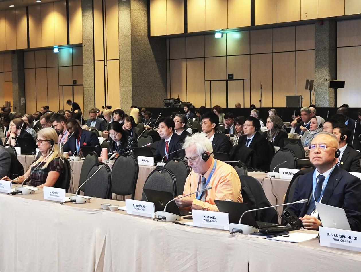 聯(lián)合國(guó)政府間氣候變化專(zhuān)門(mén)委員會(huì)（IPCC）第60次全會(huì)現(xiàn)場(chǎng)。中國(guó)氣象局供圖