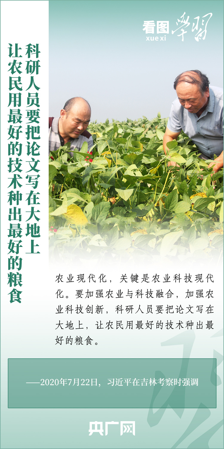 看圖學(xué)習(xí)丨推廣良田、良種、良法、良機(jī) 給農(nóng)業(yè)現(xiàn)代化插上科技的翅膀
