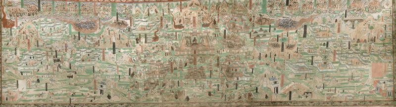 莫高窟第61窟五臺(tái)山圖。