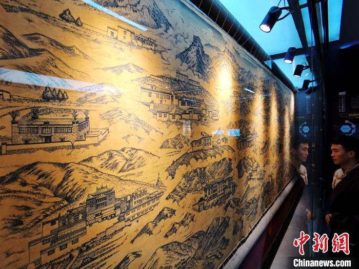 圖為歷代藏醫(yī)藥學(xué)教育機構(gòu)展示。　張?zhí)砀?攝