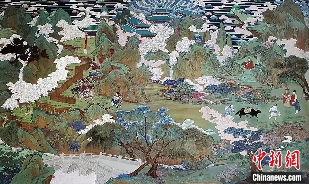 臨摹、補(bǔ)繪的青海瞿曇寺壁畫。受訪者 供圖