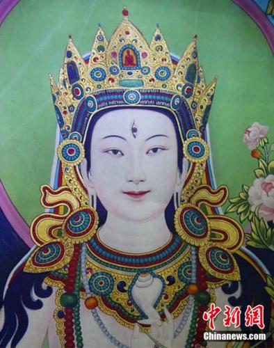 安多強(qiáng)巴繪制的《度母》唐卡。<a target='_blank' href='/'><p  align=