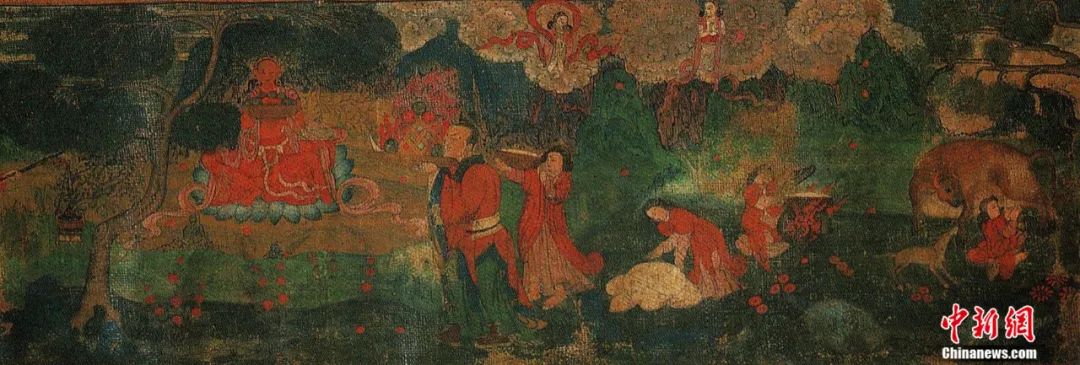 14世紀(jì)唐卡卷軸畫《女神》局部。<a target='_blank' href='/'><p  align=